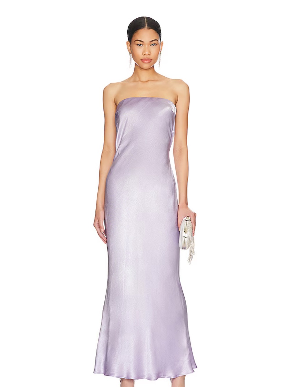 Moondance Strapless Midi Dress in Lilac